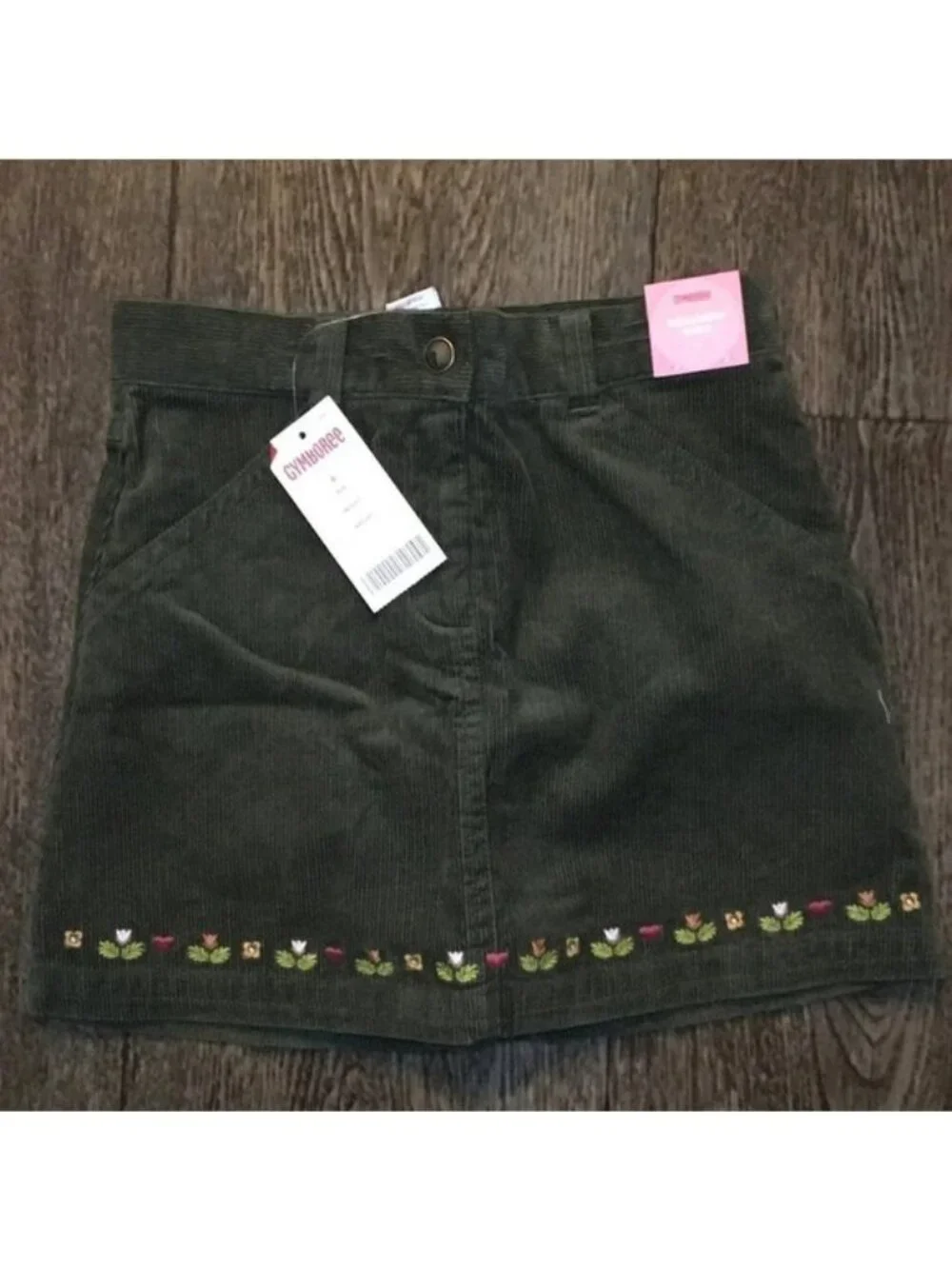 Gymboree Dark Green Corduroy Floral Embroidered Skort Girl’s Size 6 NWT v6x